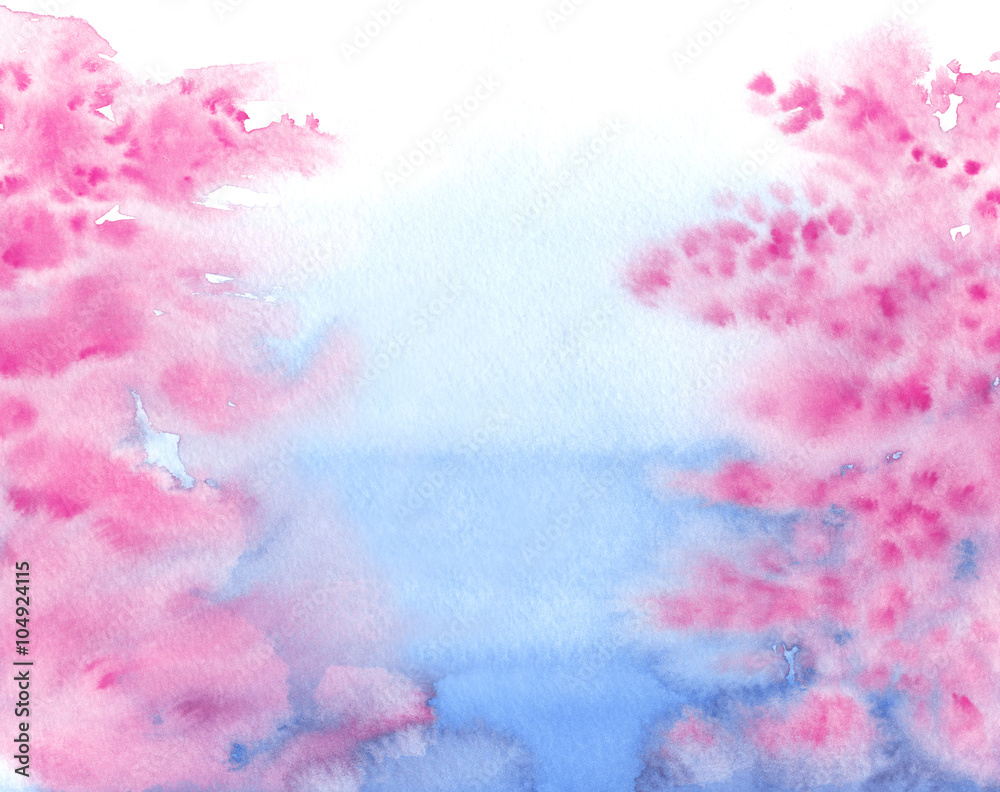 Fototapeta premium illustration of blooming sakura