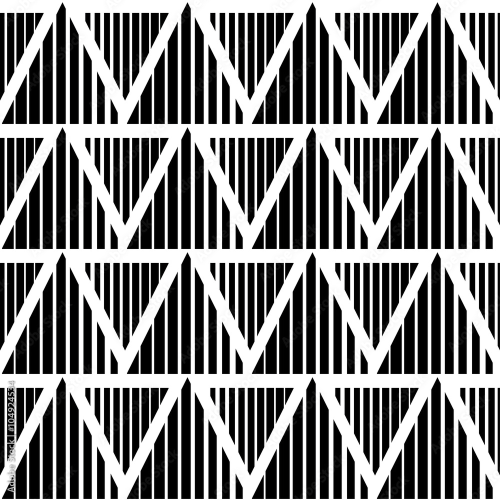 Seamless black and white vector background with abstract geometric shapes. Print. Cloth design, wallpaper.