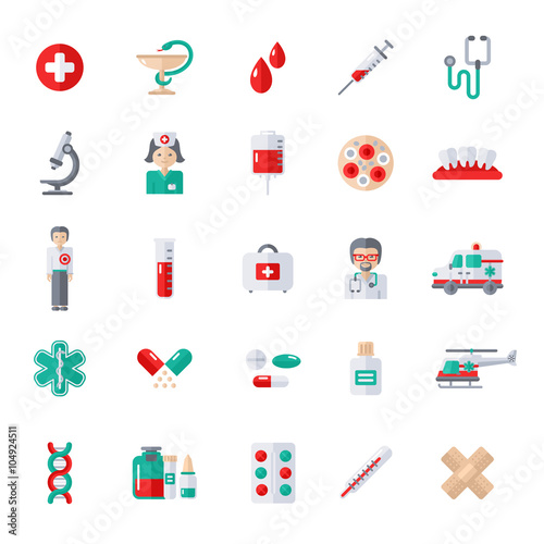 Set of Flat Medical Icons