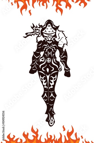 demon hunter woman fire