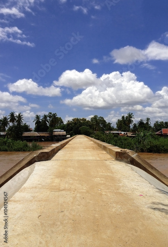 cement bridge laos village