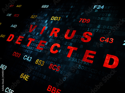 Safety concept: Virus Detected on Digital background