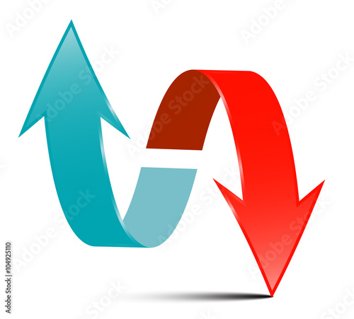 Arrows - Red and Blue Vector Arrow Set on White Background