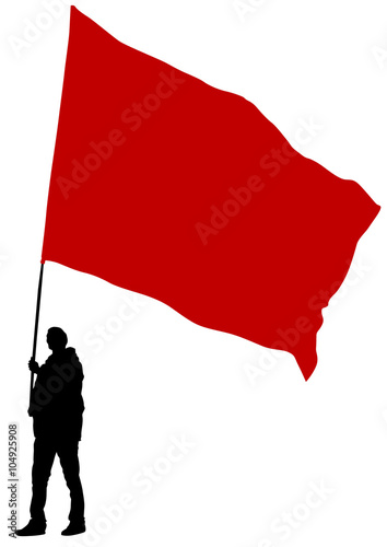 Group of people with flags on white background