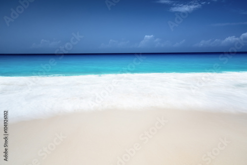 seychelles beach in sunny day  long exposure blur