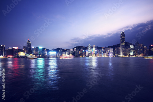 Photography Hong Kong skyline at night