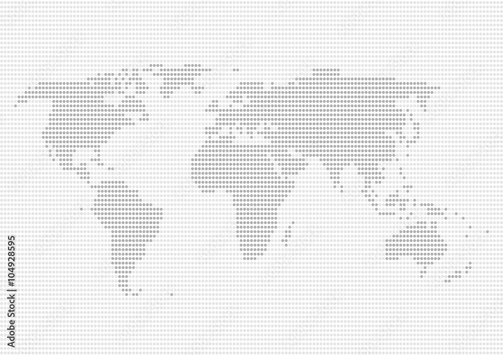 世界地図のイラスト: グレードット柄
