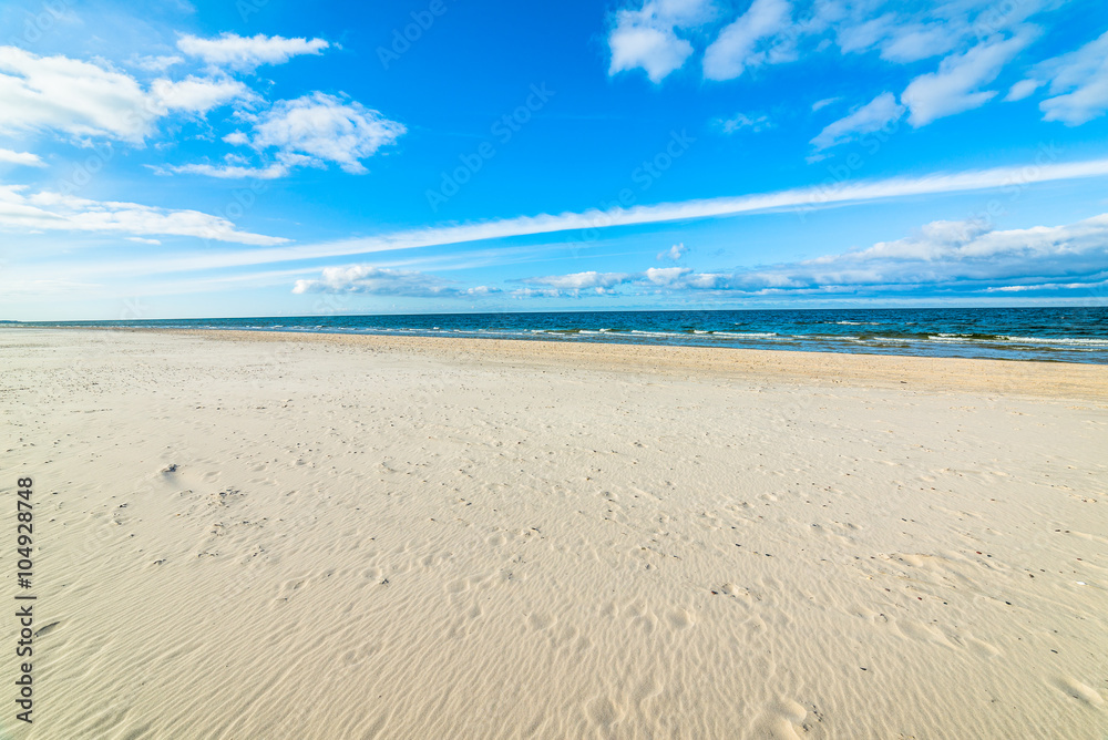 Sandy beach landscape, Leba, Baltic Sea, Poland