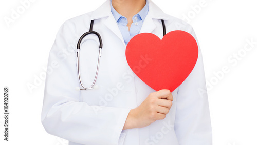 female doctor with heart and stethoscope