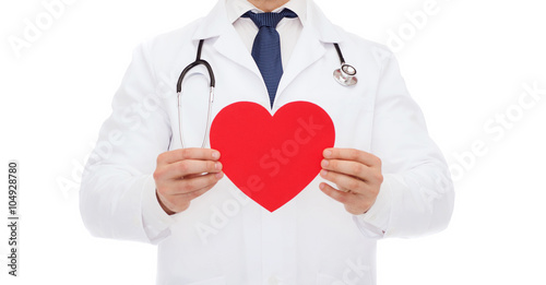 male doctor with red heart