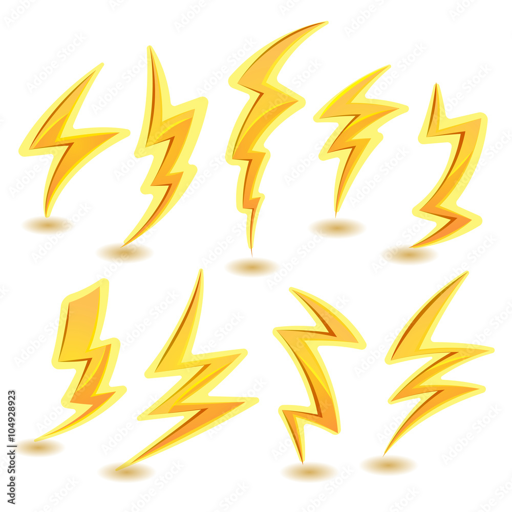 Lightning Bolts Set - obrazy, fototapety, plakaty 