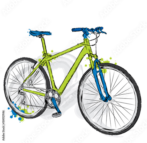 Sport bicycle vector . Postcard with a bicycle .