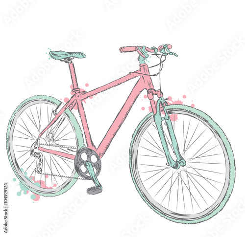 Sport bicycle vector . Postcard with a bicycle .