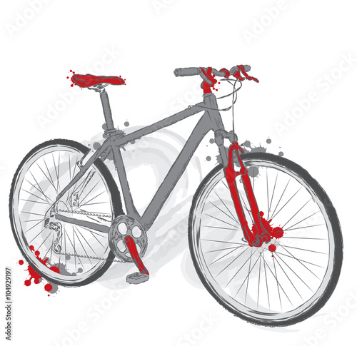 Sport bicycle vector . Postcard with a bicycle .