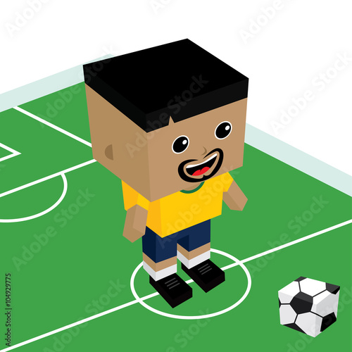male cartoon soccer player