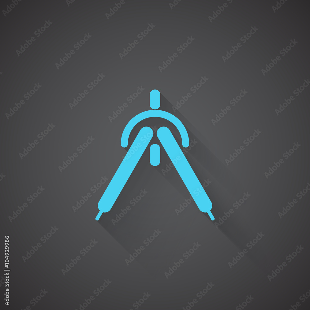 Flat Drafting Compass web app icon on dark background Flat Drafting Compass web app icon on dark background