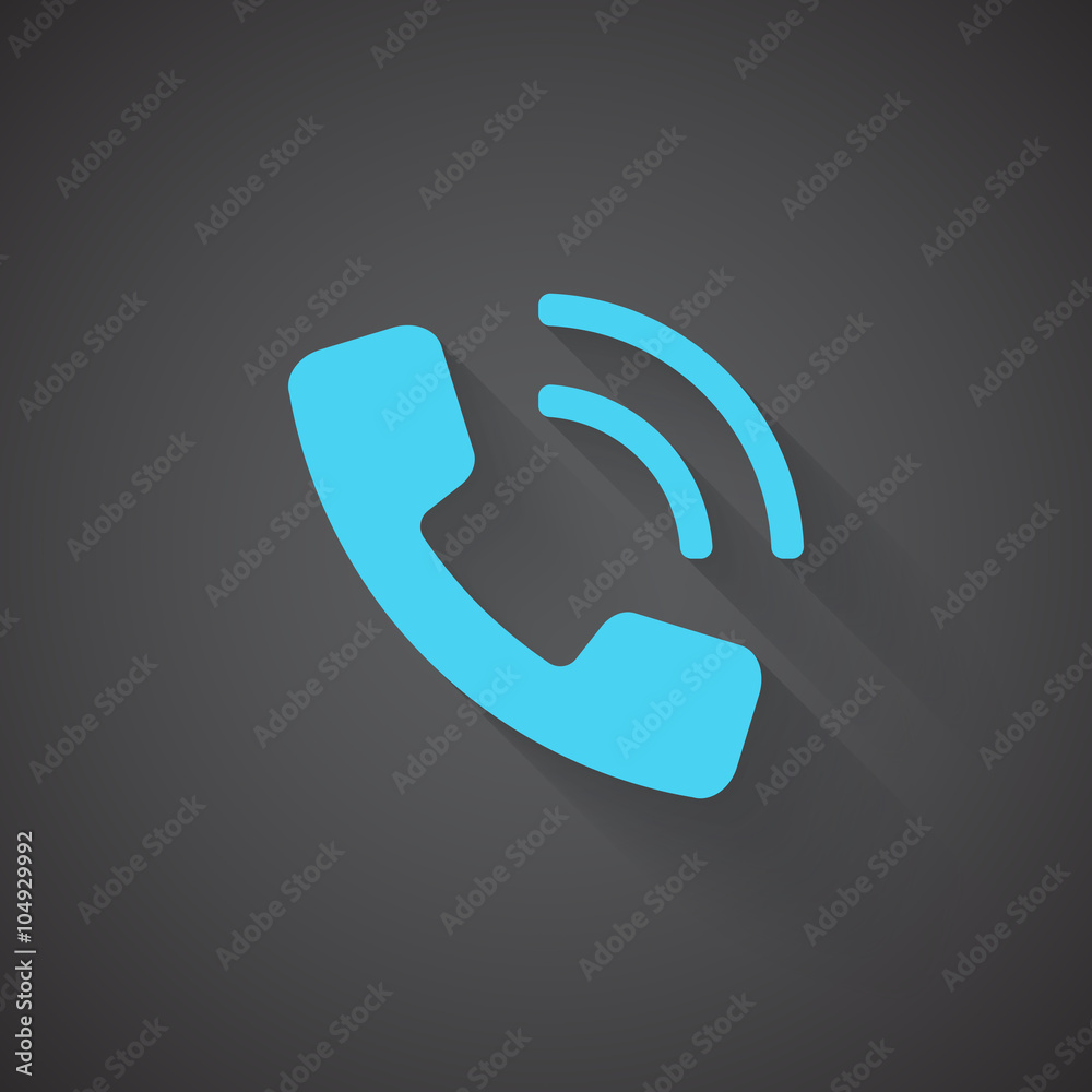 Flat Phone web app icon on dark background Flat Phone web app icon on dark background
