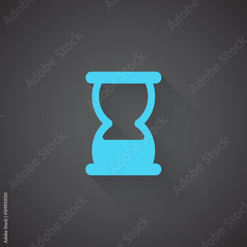 Flat Hourglass web app icon on dark background
