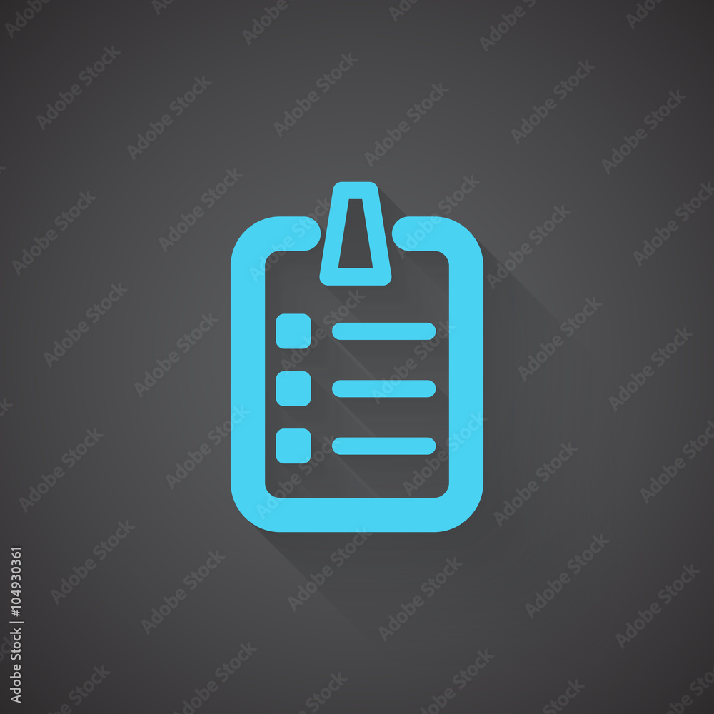 Flat Checklist web app icon on dark background Flat Checklist web app icon on dark background