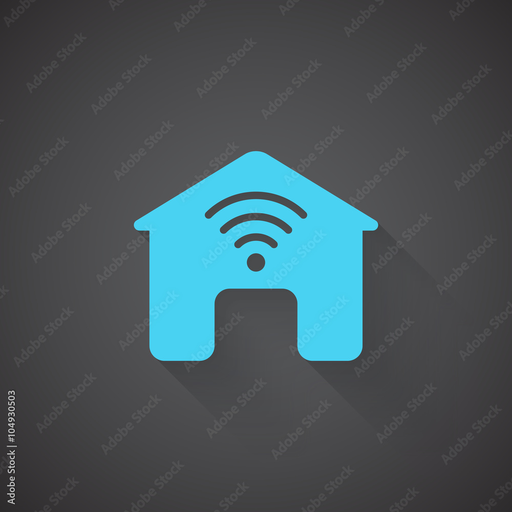 Flat Smart Home web app icon on dark background Flat Smart Home web app icon on dark background