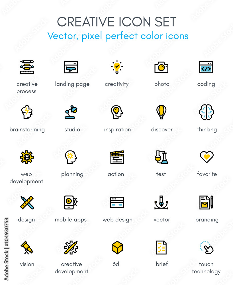 Creative package line icon set.