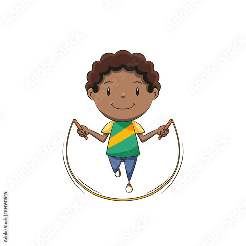 Boy jumping rope