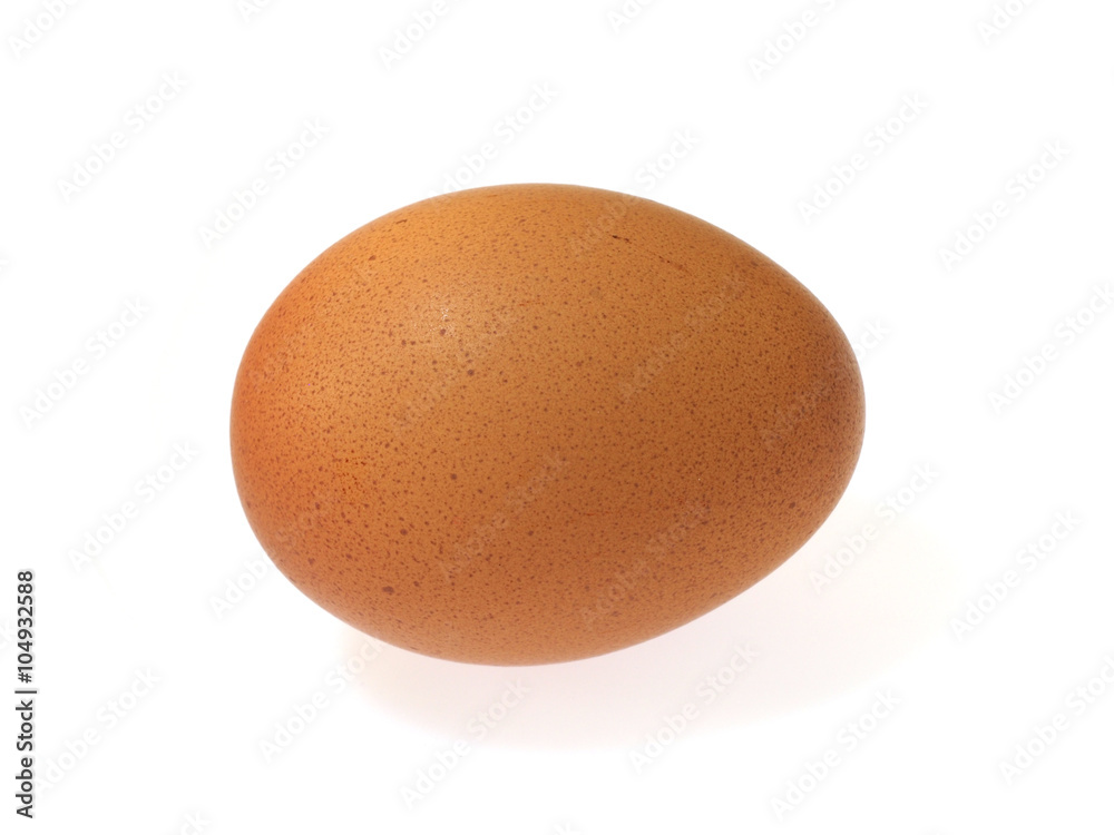 Single brown chicken egg isolated on white background Single brown chicken egg isolated on white background