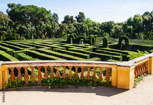 Park Labyrinth  in Barcelona Spain, Catalonia photo