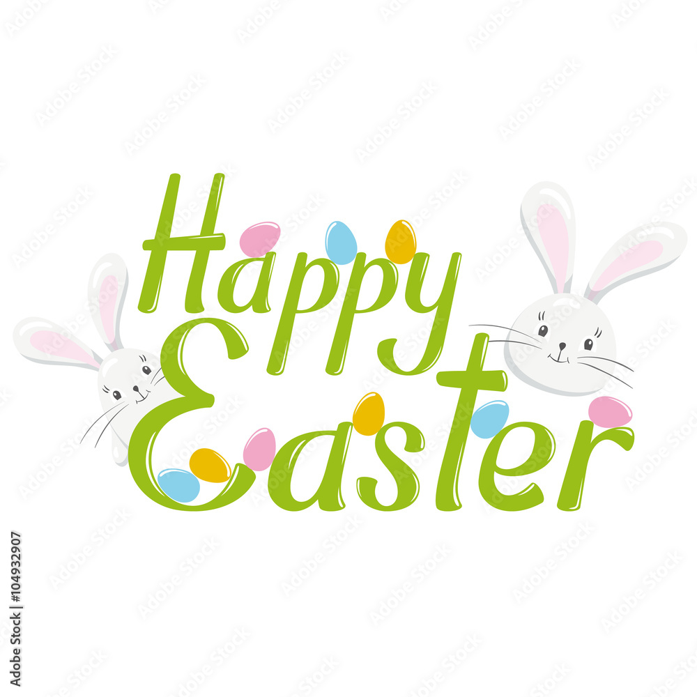 Happy Easter vector lettering Happy Easter vector lettering