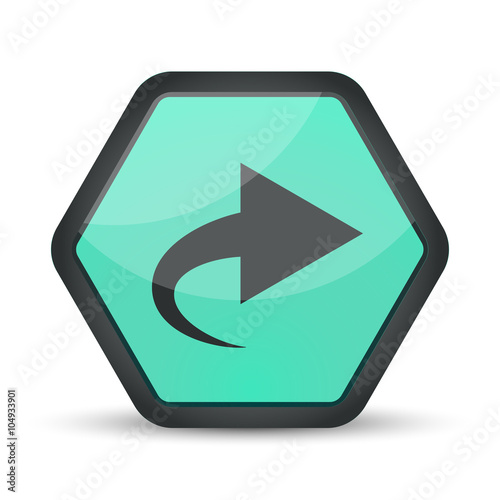 Icona Freccia Avanti - Esagono Verde Acqua 