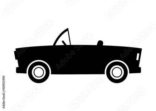 Black car icon on white background