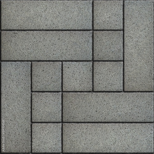 Wallpaper Mural Gray Paving Slabs. Rectangular and Square Laid Out as a Geometric Pattern.  Seamless Tileable Texture. Torontodigital.ca