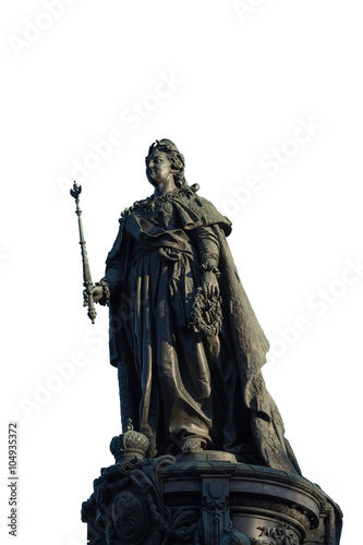 The monument for Catherine II isolated on a white background