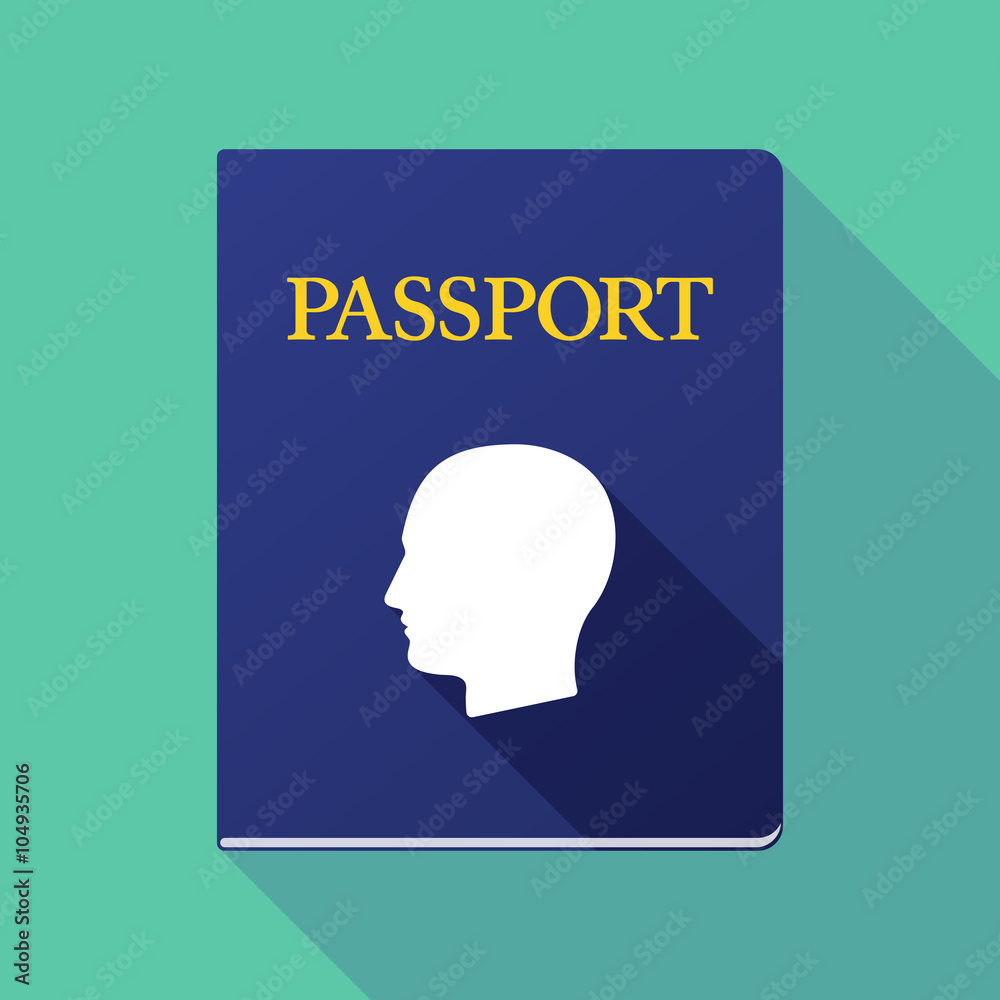 Long shadow passport with a male head