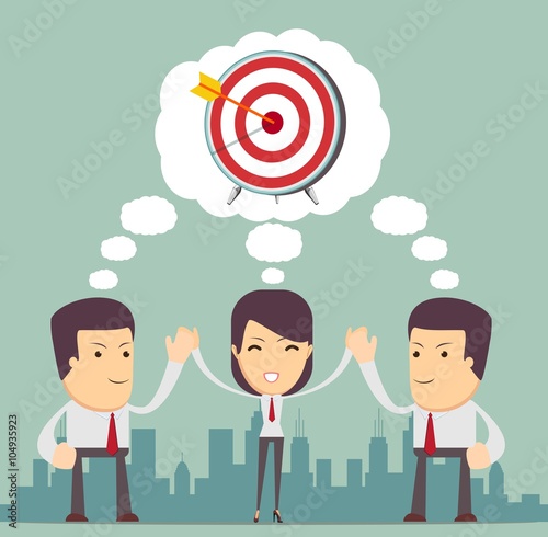 Vector illustration of men working in a team