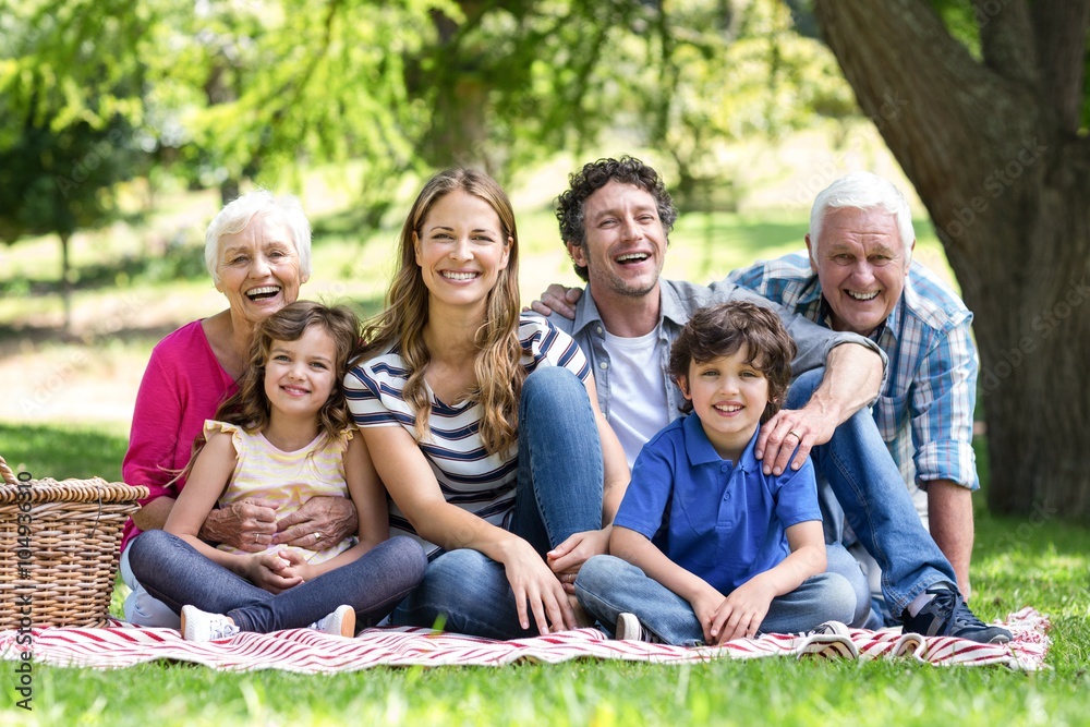 Smiling family having a picnic Smiling family having a picnic