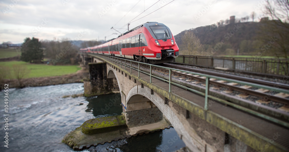 german train on a bridge german train on a bridge