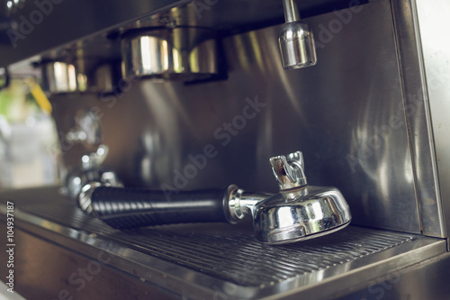 tool of automatic coffee machine in cafe coffee shop