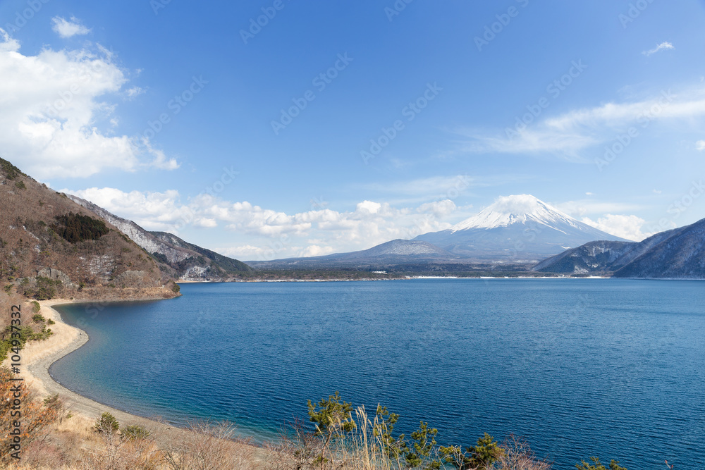 Mountain Fuji and Motosu Lake