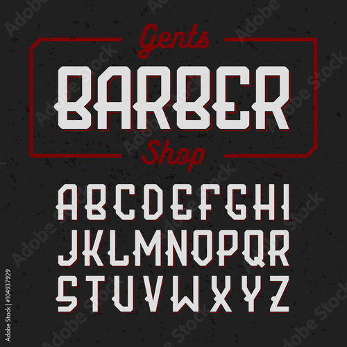 Gentlemans Barber Shop vintage style font