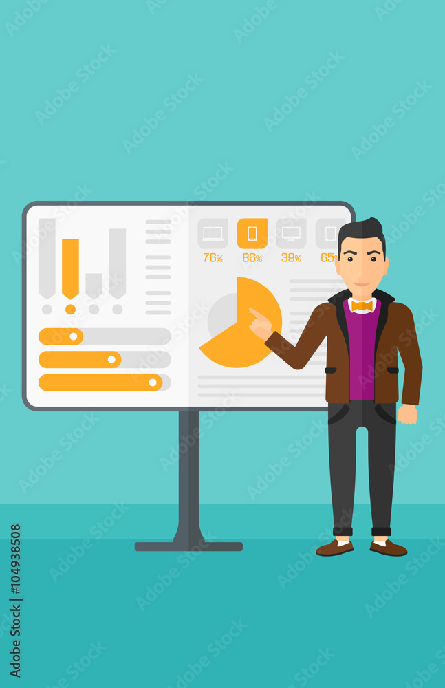 Fototapeta premium Man presenting report.