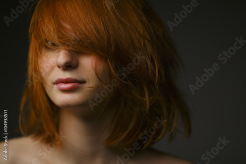 beautiful red haired girl portrait