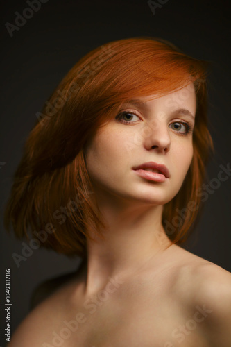 beautiful red haired girl portrait