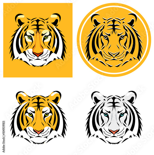 Fototapeta Naklejka Na Ścianę i Meble -  Tiger head. Vector illustration