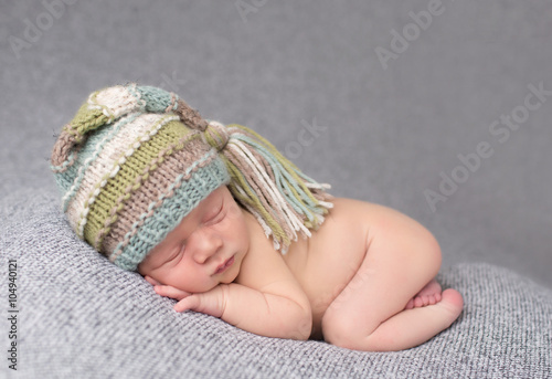 Newborn Baby Sleeping on Blanket
