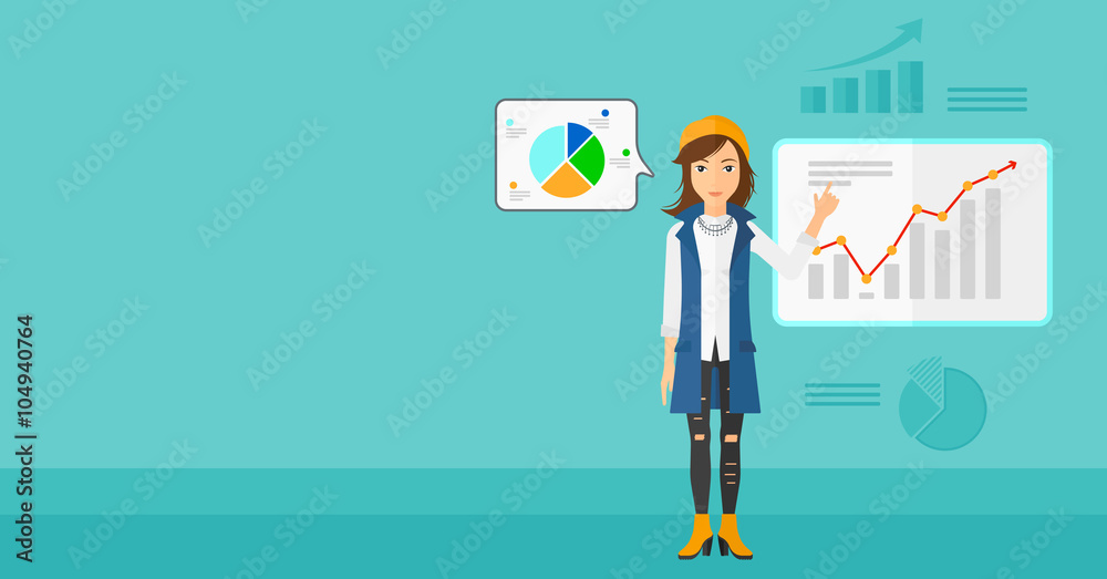 Business woman presenting report. Business woman presenting report.