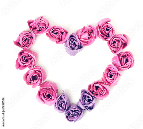 SOAP roses in form of heart.