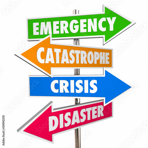 Emergency Crisis Catastrophe Disaster Warning Signs 3D
