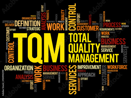 TQM - Total Quality Management word cloud, business concept background