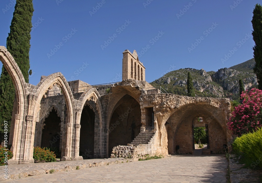 Ruins of beautiful Bellapais monastery, Northern Cyprus